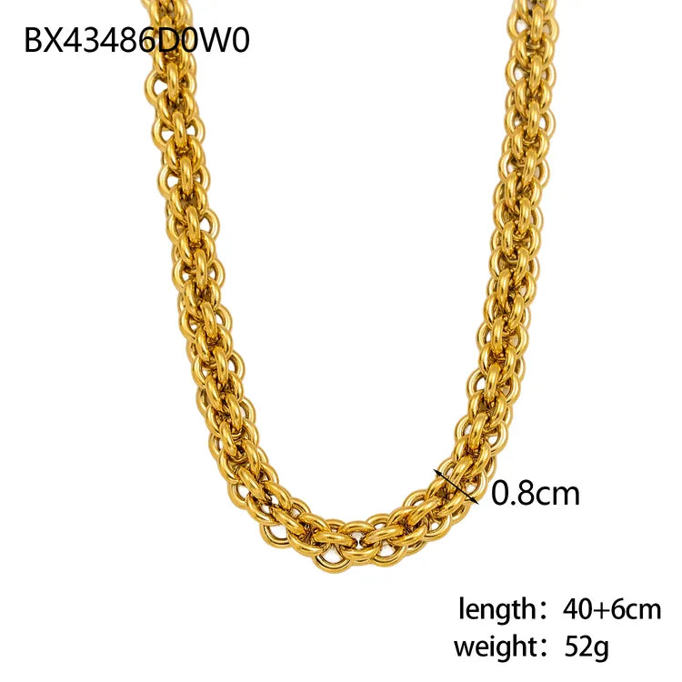 Luxury High-End Design 18K Gold-Plated Titanium Steel Necklace