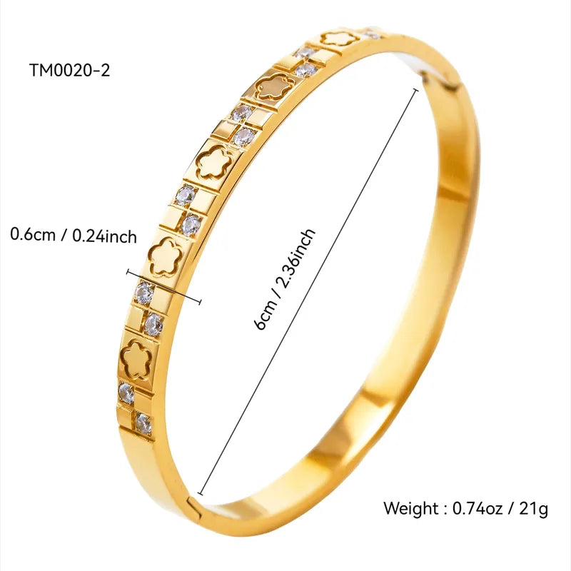 Luxurious 18K Gold Plated 304 Stainless Steel Bangle