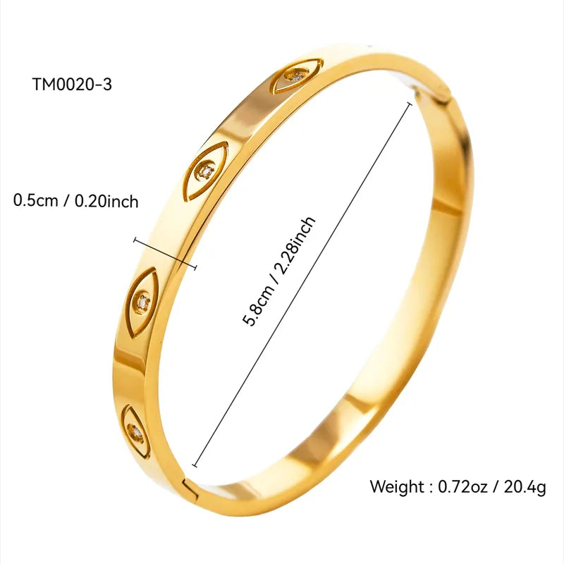 Luxurious 18K Gold Plated 304 Stainless Steel Bangle