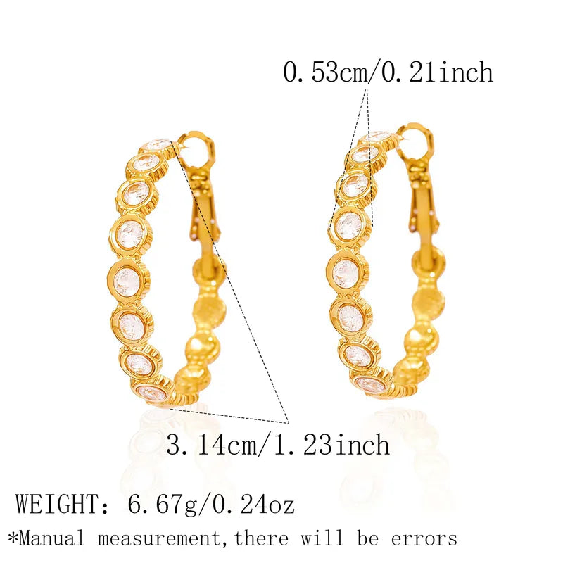 Diamond Best Friends 18K Gold Plated 304 Stainless Steel Earring