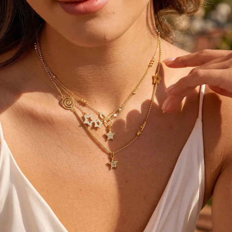 Star Girl 18K Gold Plated 304 Stainless Steel Necklace