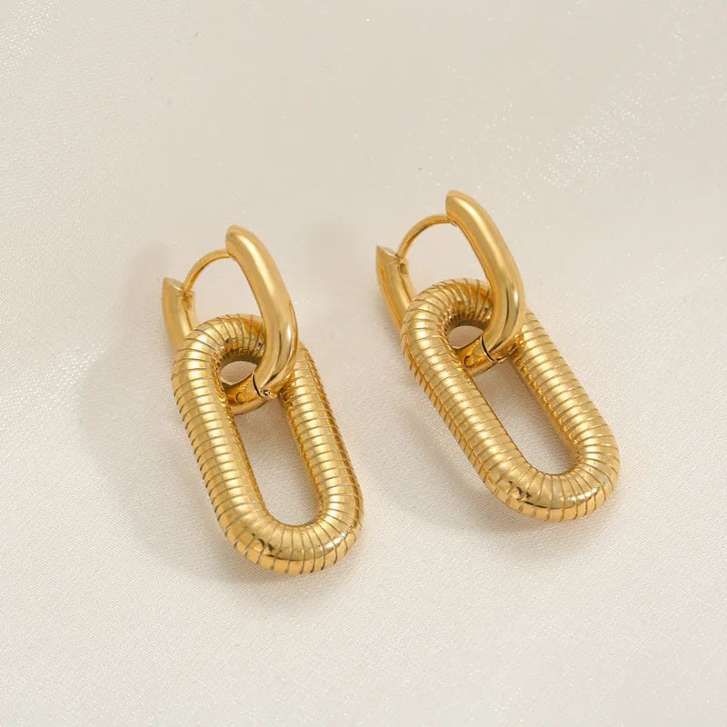 Oversized U Shape 304 Stainless Steel 18K Gold Plated Earrings
