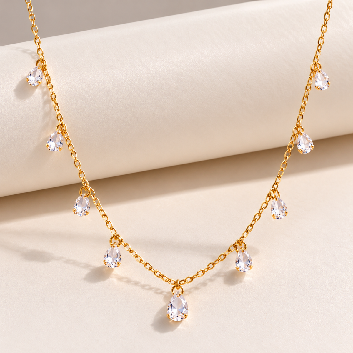 Total Zirconia 18K Gold Plated 304 Stainless Steel Necklace