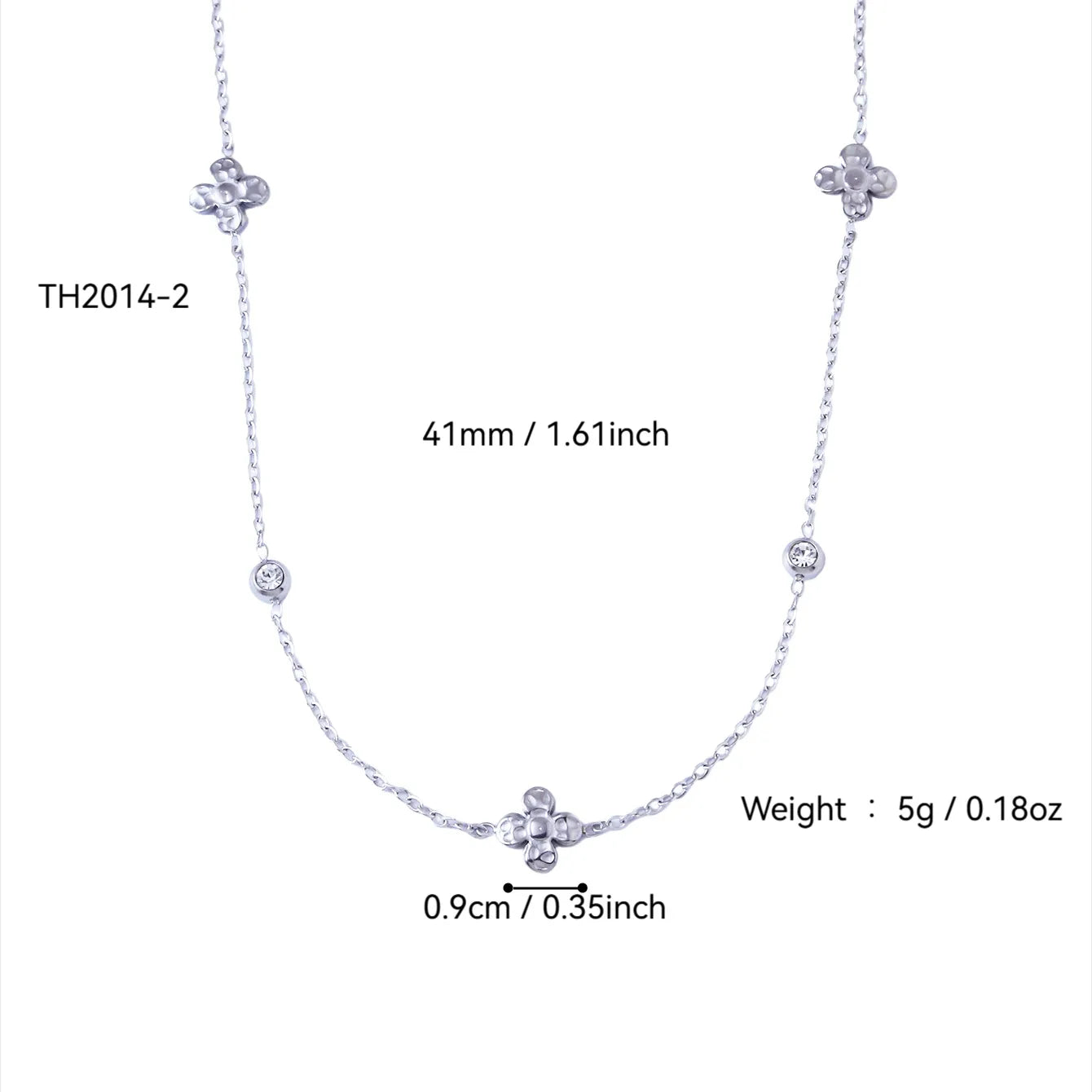 Elegant Lady Flower 304 Stainless Steel 18K Gold Plated Cable Chain Necklace