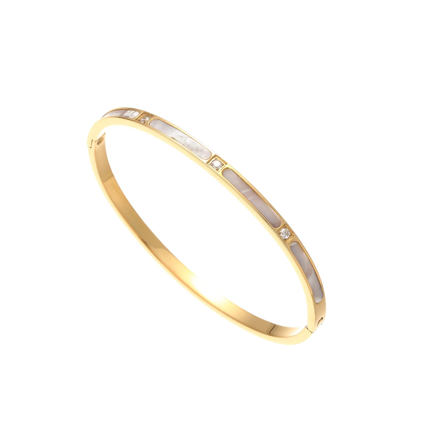 Floral Nail Titanium Steel 18K Gold Plated Non-Fading Polished Bracelet