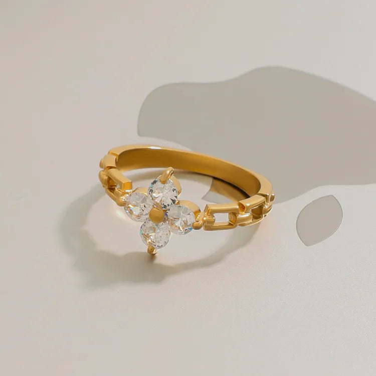 Pretty Hands 304 Stainless Steel 18K Gold Plated Waterproof Non Tarnish Mixed Metal Rings