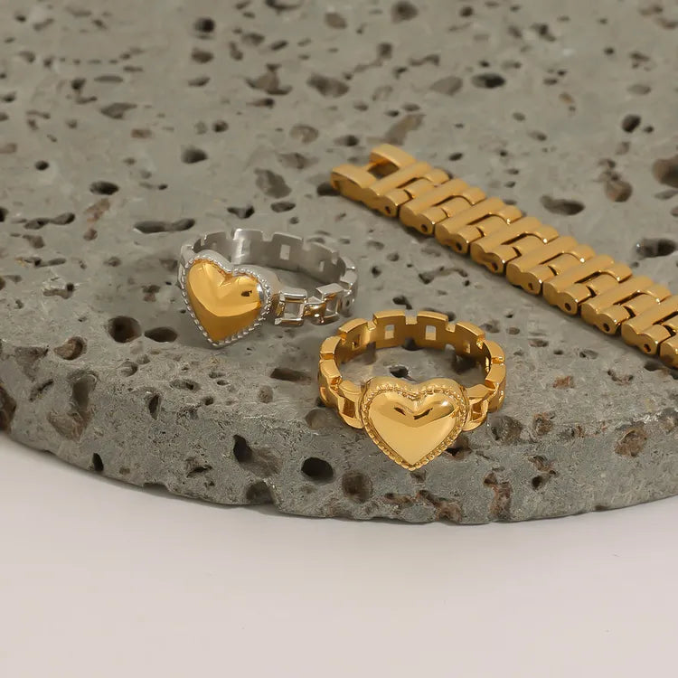 Pretty Hands 304 Stainless Steel 18K Gold Plated Waterproof Non Tarnish Mixed Metal Rings