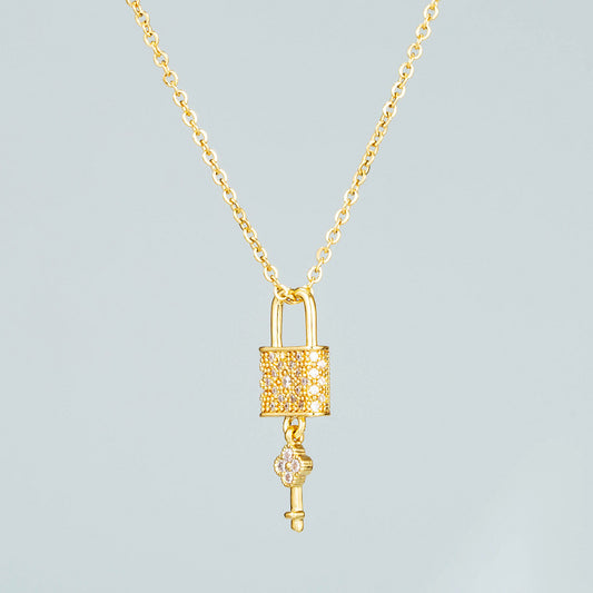 Locked In Clover 18K Gold Plated 304 Stainless Steel Necklace