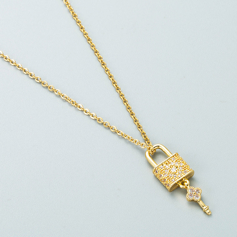 Locked In Clover 18K Gold Plated 304 Stainless Steel Necklace