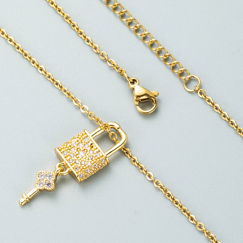 Locked In Clover 18K Gold Plated 304 Stainless Steel Necklace