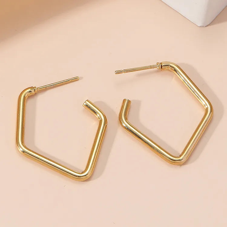 Hexagon 18K Gold Plated 304 Stainless Steel Earring