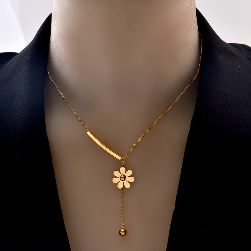 Sun Flower 18K Gold Plated 304 Stainless Steel Necklace