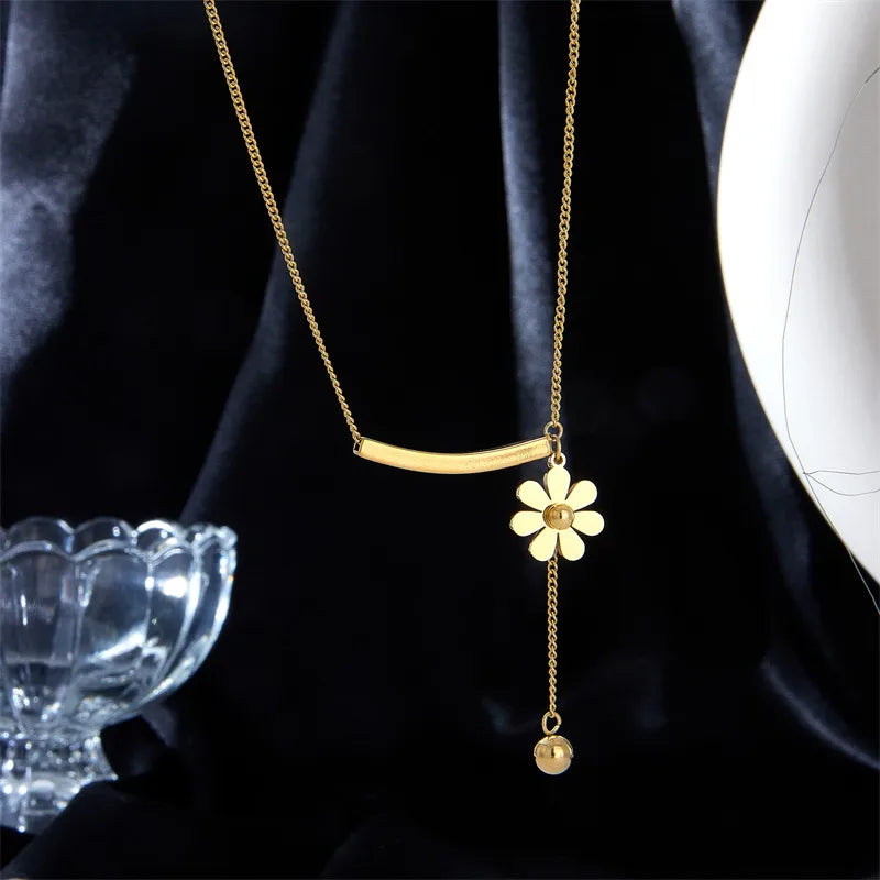 Sun Flower 18K Gold Plated 304 Stainless Steel Necklace