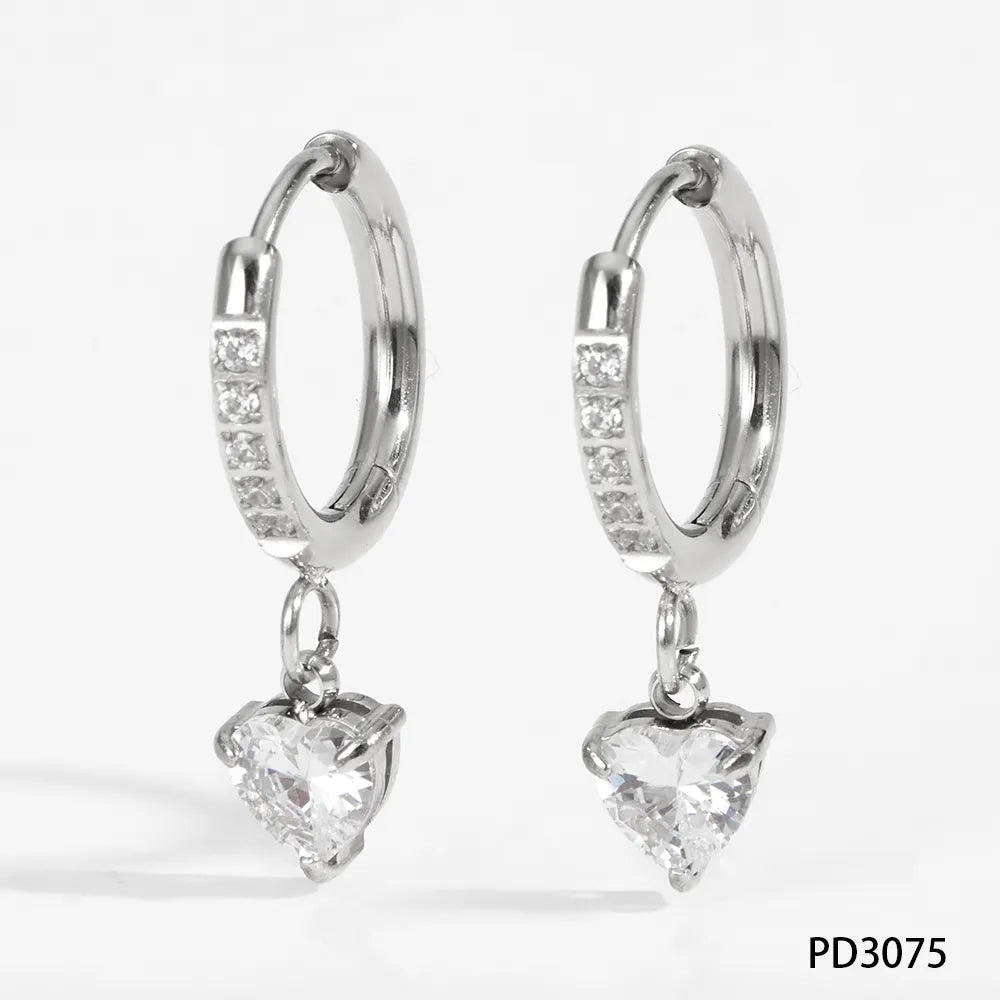 Diamond Water Drop 16K Gold Plated 304 Stainless Steel Earrings