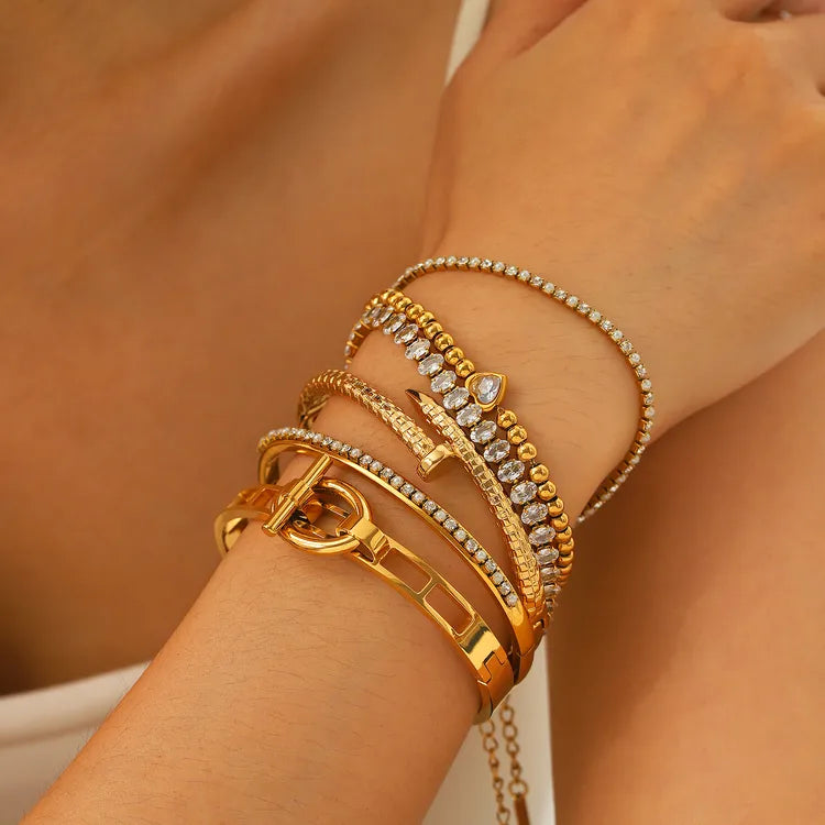 Buckle Up 304 Stainless Steel 18K Gold Plated Bracelet