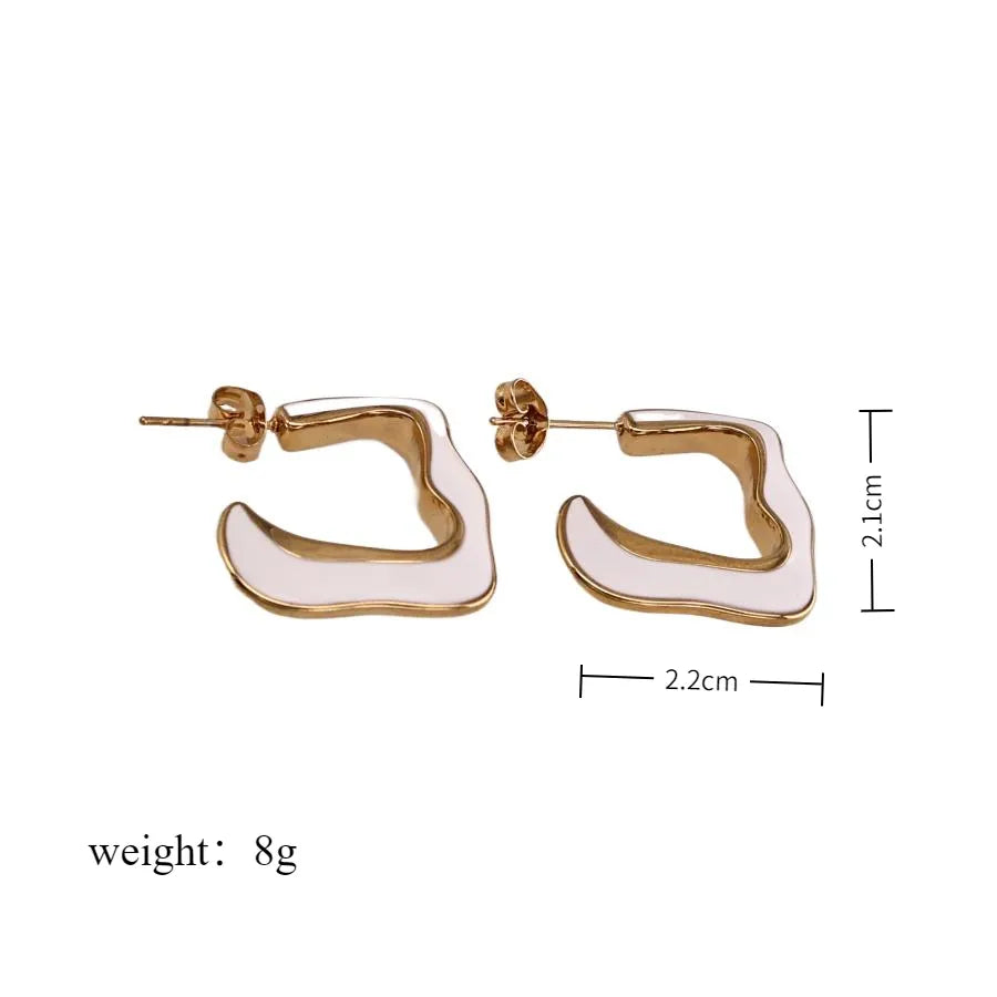 Vintage Lady 304 Stainless Steel 18K Gold Plated Butterfly Back Ear Stud