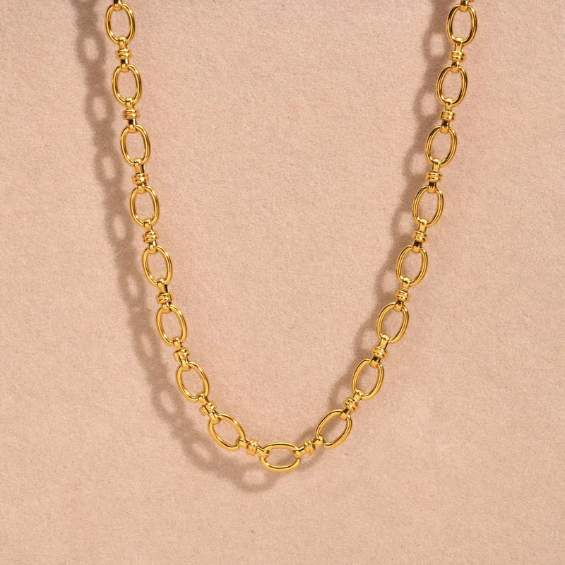 IG Style Simple 201 Stainless Steel 18K Gold Plated Necklace