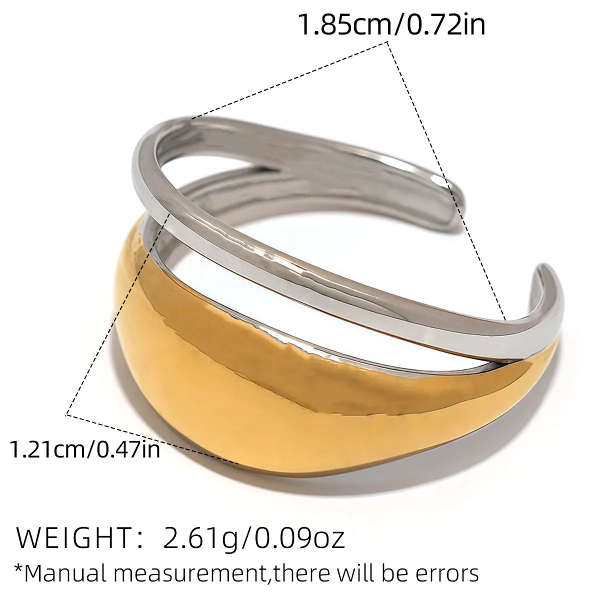 Casual Lady Geometric 304 Stainless Steel 18K Gold Plated Geometric Open Ring