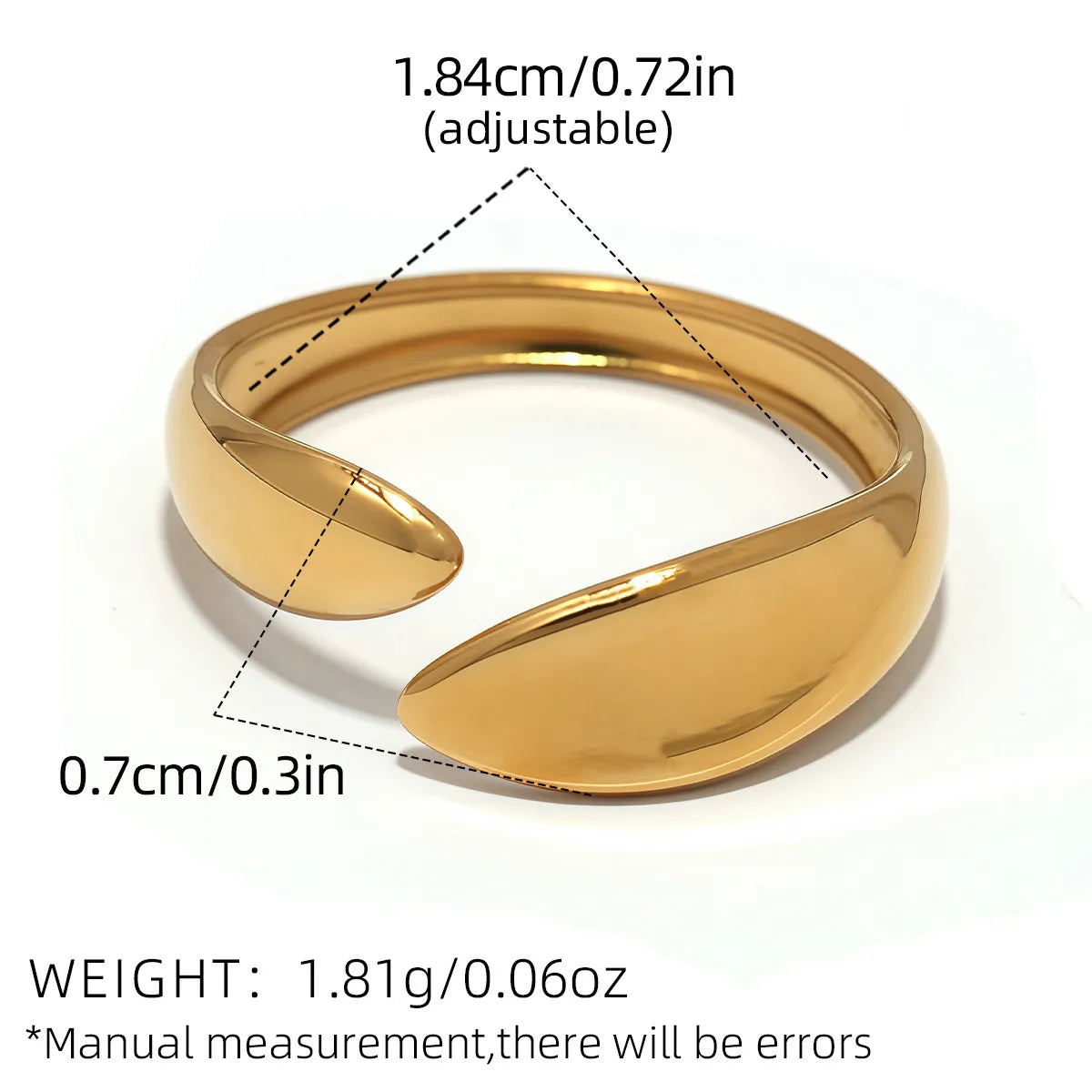 Casual Lady Geometric 304 Stainless Steel 18K Gold Plated Geometric Open Ring