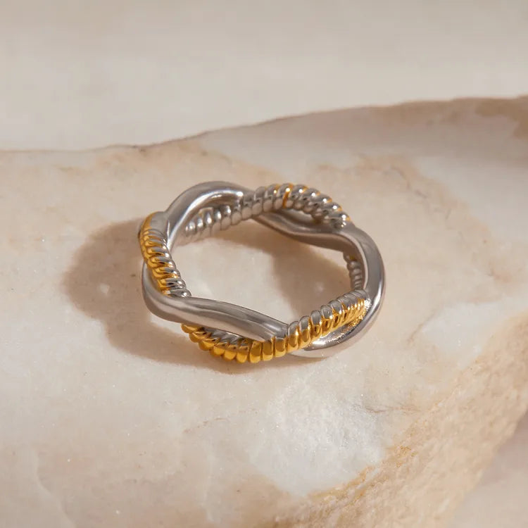 Pull This Snake Ring 304 Stainless Steel 18K Gold Plated Ring