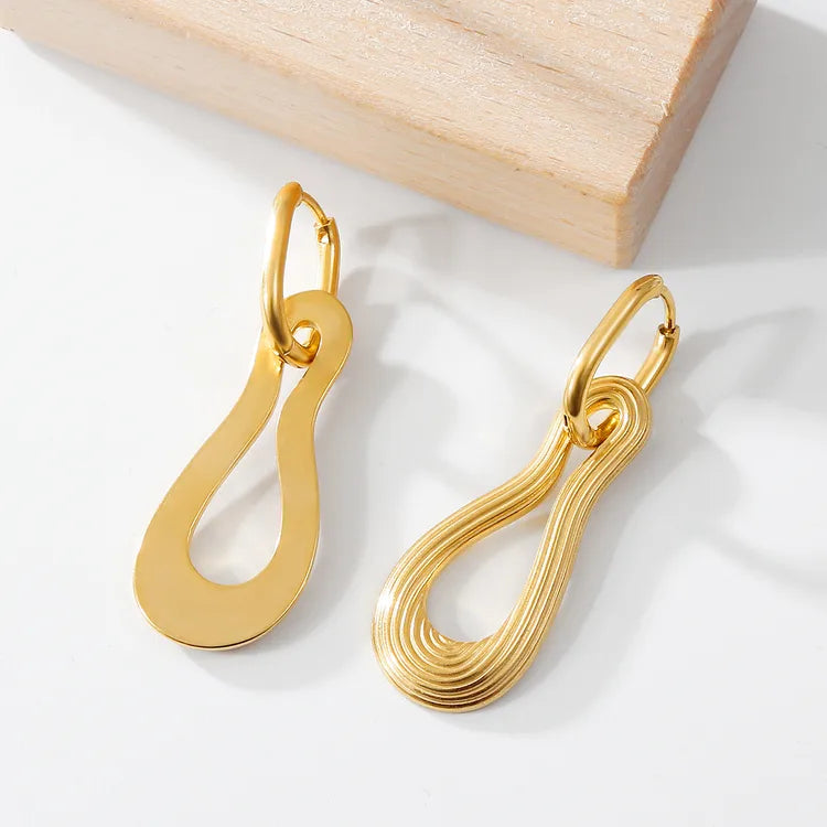Gourd 18K Gold Plated 304 Stainless Steel Luxurious Drop Earrings