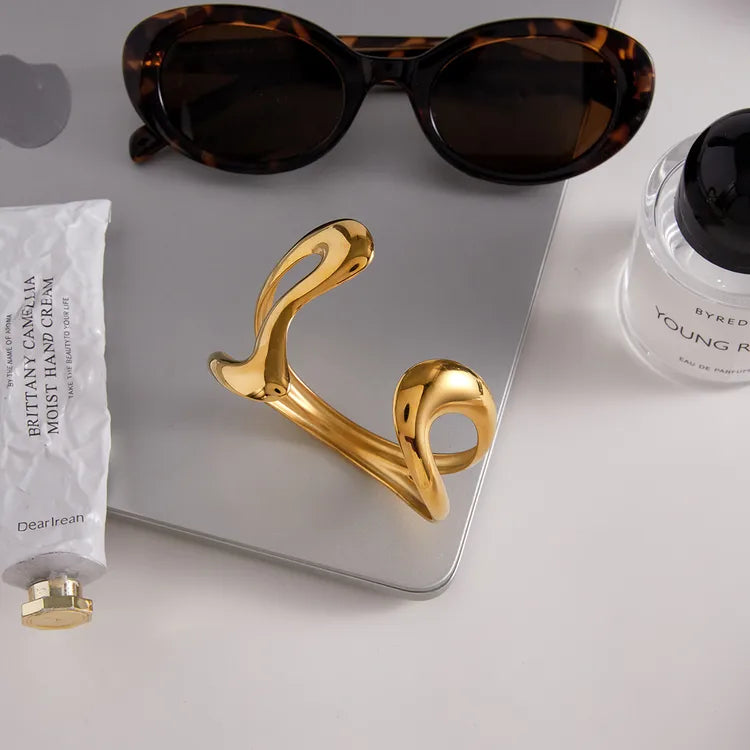 Minimalist Open Design 18K Gold Plated 304 Stainless Steel Bracelet