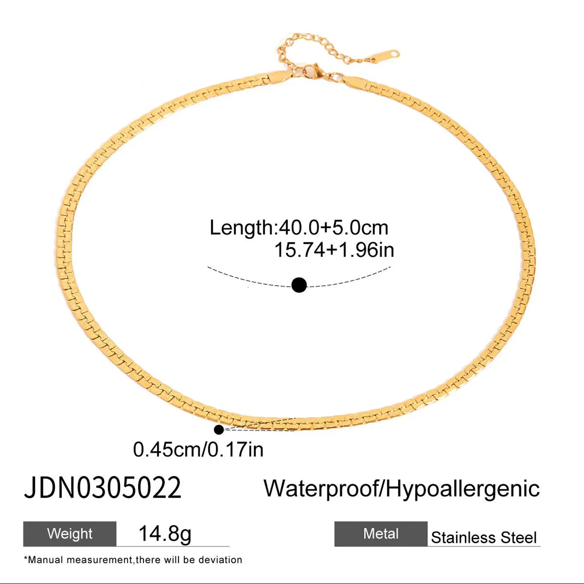 Clip Waves Heart 304 Stainless Steel 18K Gold Plated Necklace