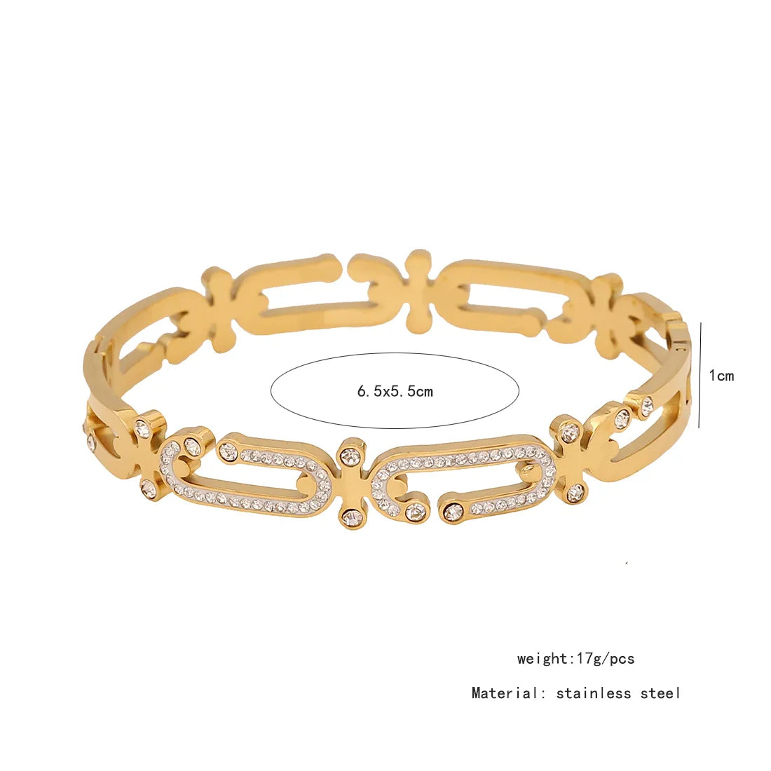 Pretty Sure 18K Gold Plated Oval 304 Stainless Steel Bracelet