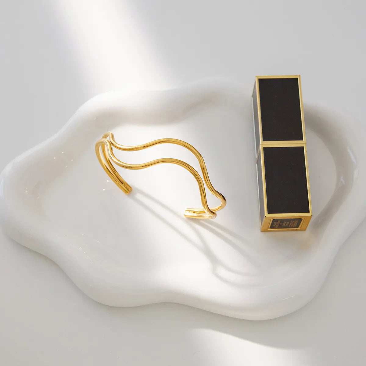 Wave Line 18K Gold Plated 304 Stainless Steel Bracelet