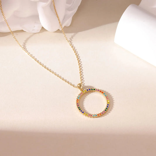 Cute Romantic Streetwear Round 304 Stainless Steel 16K Gold Plated Plated Necklace