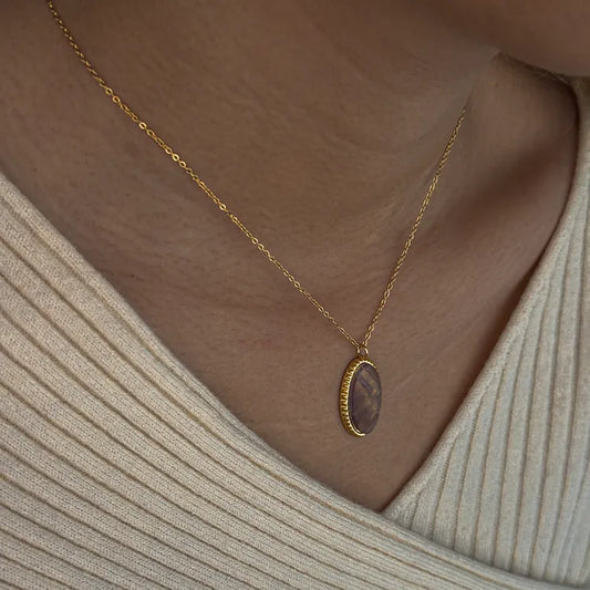 Red Natural Stone 304 Stainless Steel Gold Plated Earrings/Necklace