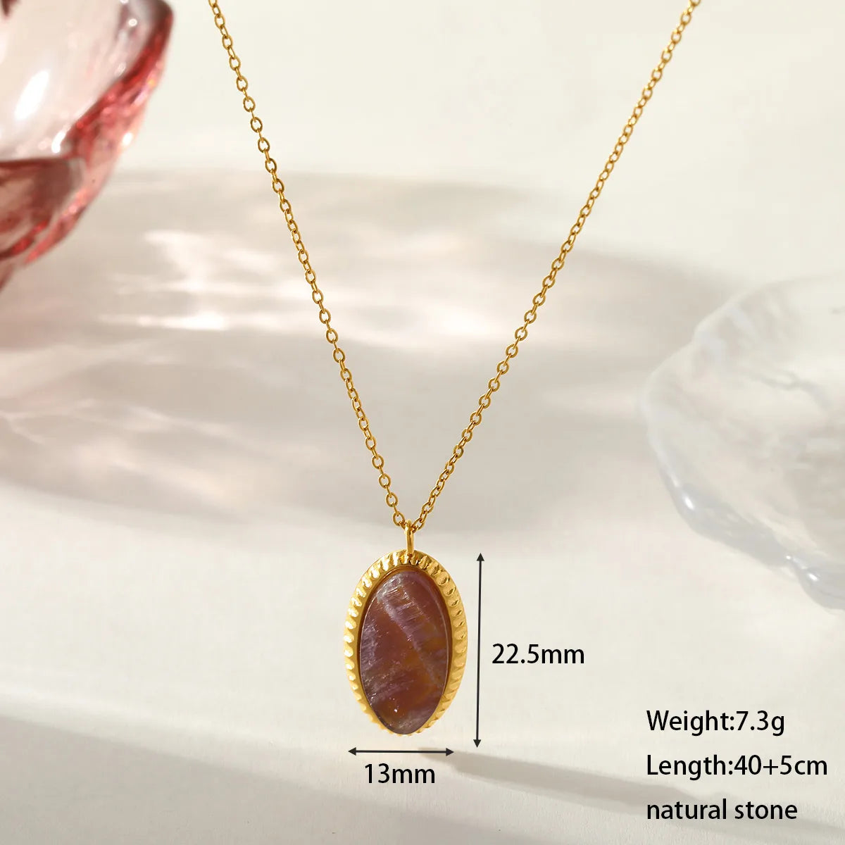 Red Natural Stone 304 Stainless Steel Gold Plated Earrings/Necklace