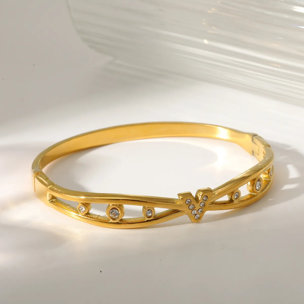 18K Real Gold Cross Heart Shape 304 Stainless Steel Luxury Bracelet