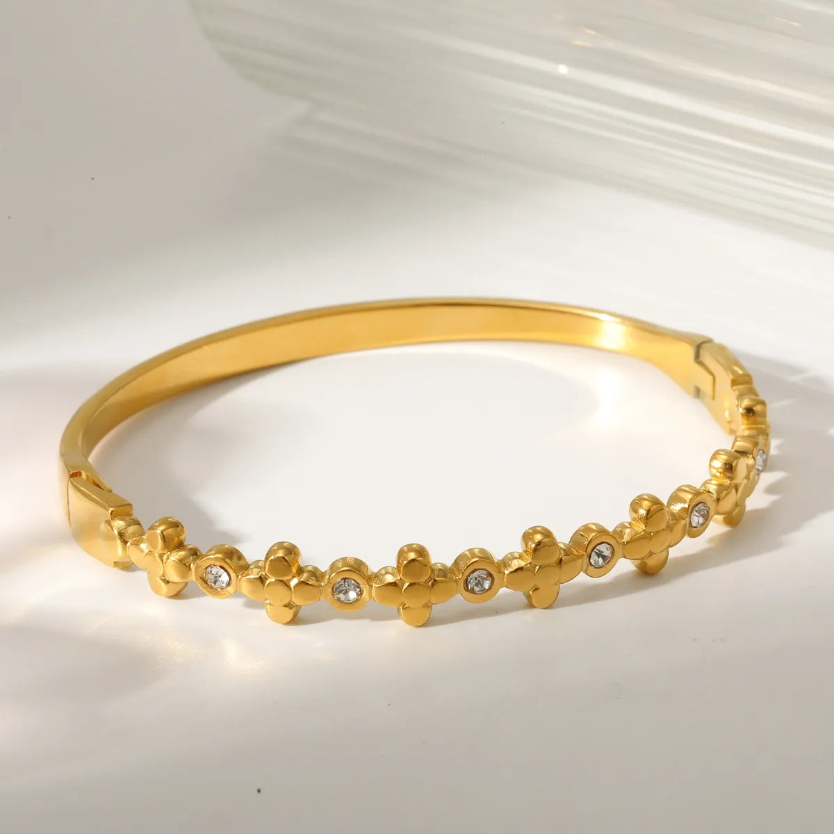 18K Real Gold Cross Heart Shape 304 Stainless Steel Luxury Bracelet