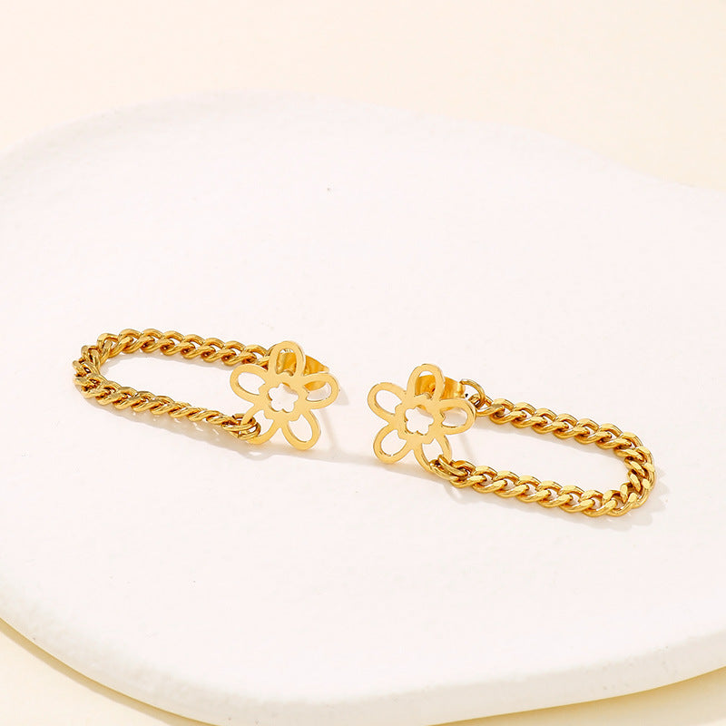 Flower 18K Gold Plated Stainless Steel Earring