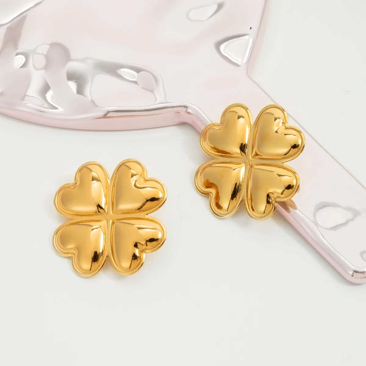 Four-Leaf Clover 18K Gold Plated 304 Stainless Steel Electroplating Earring