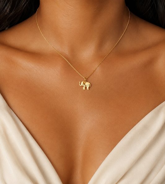 Elephant Luck 18K Gold Plated 304 Stainless Steel Necklace