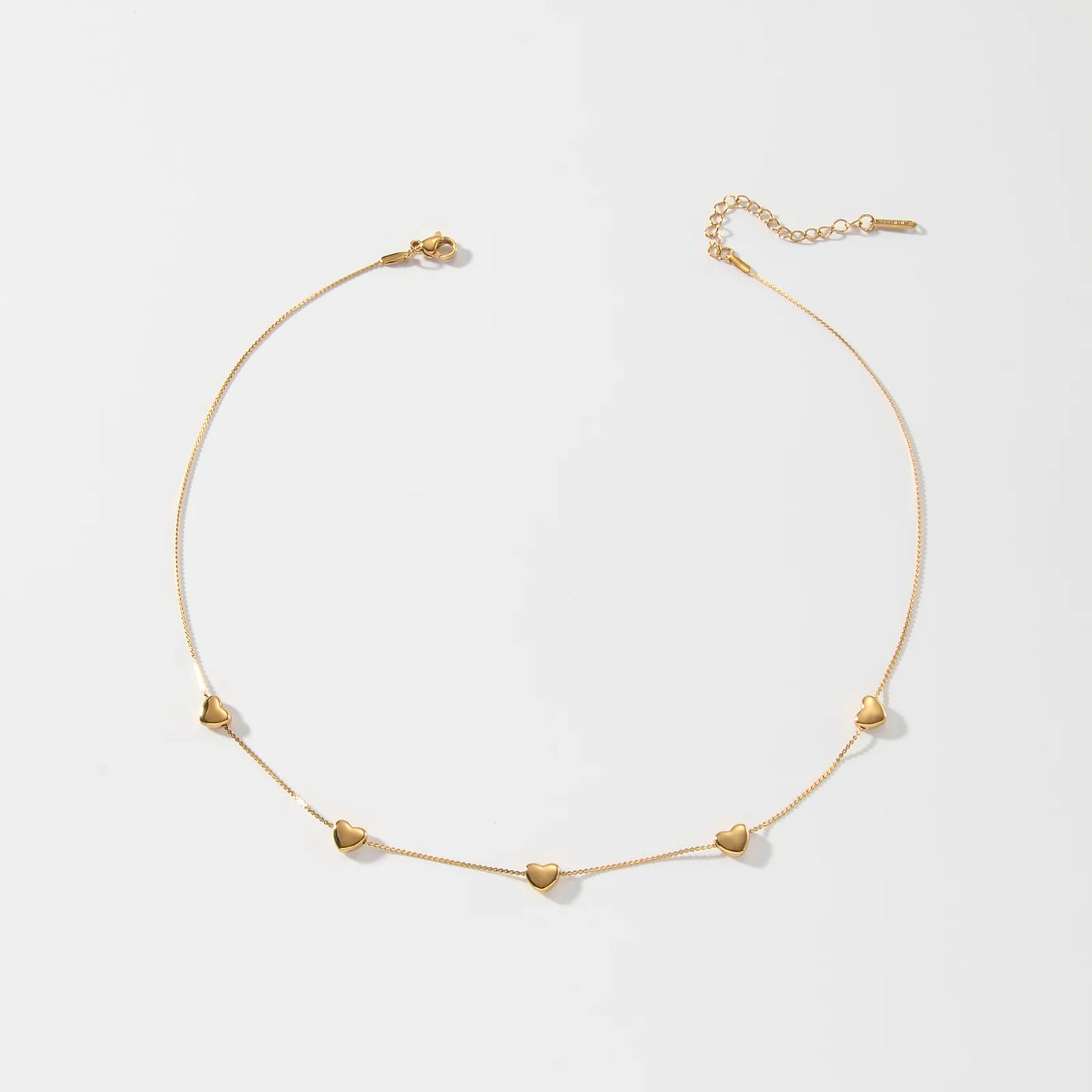 Heart Shape Non Tarnish 304 Stainless Steel 18K Gold Plated Necklace