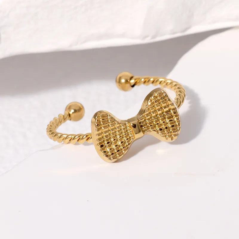 Bow Knot 18K Gold Plated 304 Stainless Steel Ring
