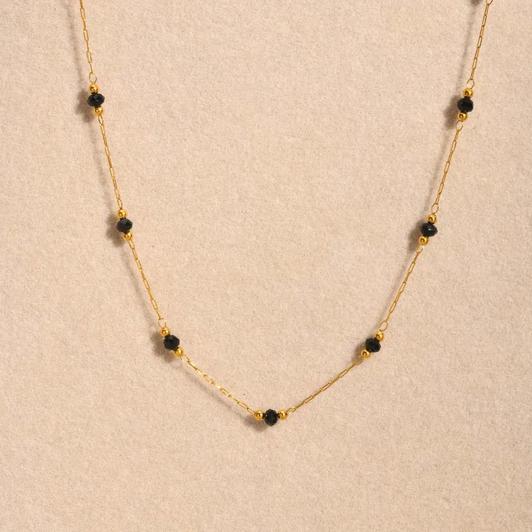 Blue Mostacilla 18K Gold Plated 201 Stainless Steel Necklace