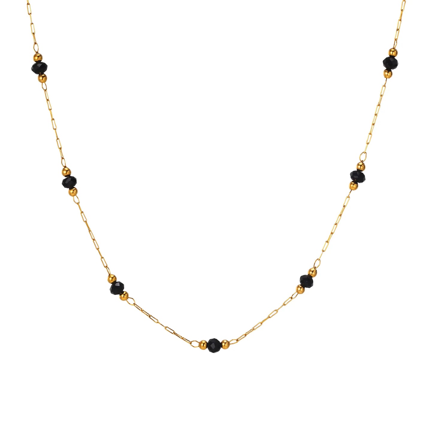 Blue Mostacilla 18K Gold Plated 201 Stainless Steel Necklace