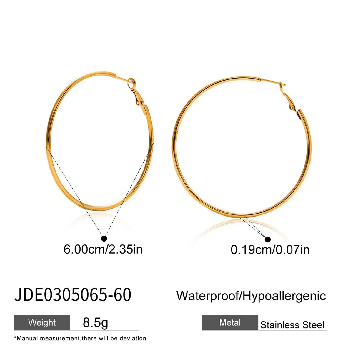 Classic Hoop 18K Gold Plated 304 Stainless Steel Earring