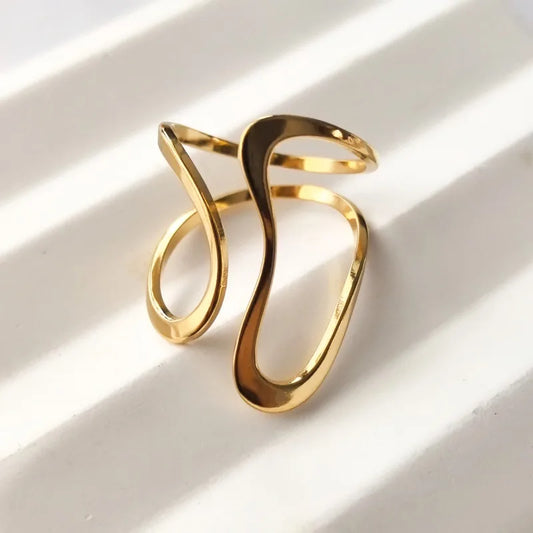 Speak To Me 18K Gold Plated 304 Stainless Steel Ring