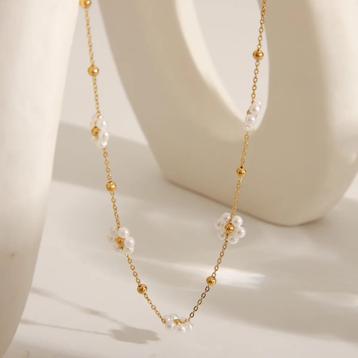 Flower 304 Stainless Steel 18K Gold Plated Necklace