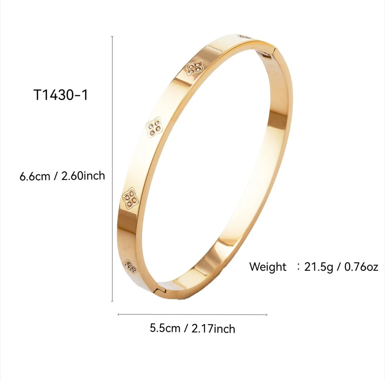 Luxury Design Stainless Steel 18K Gold Plated Zirconia Bracelet Set