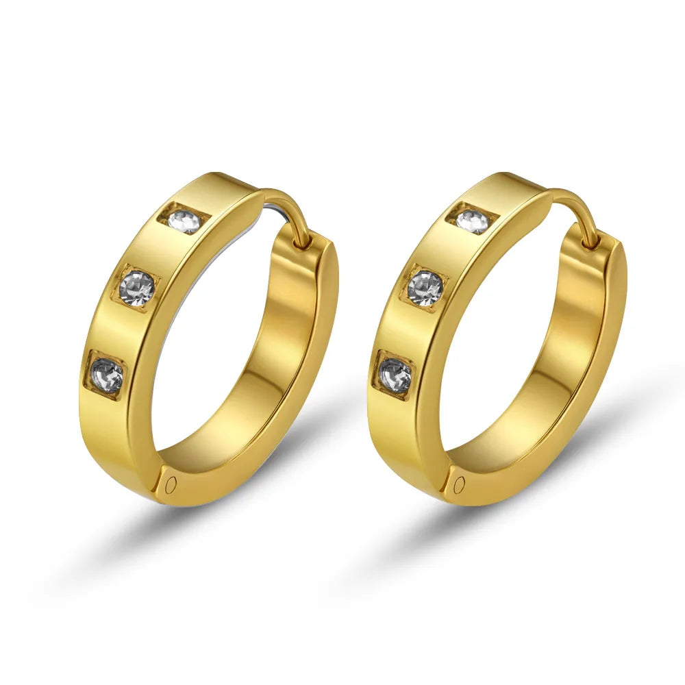 Cartier Diamond 18K Gold Plated 304 Stainless Steel Earring