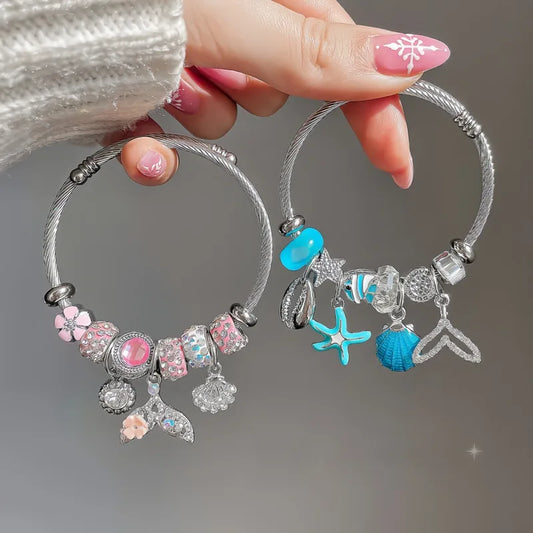 Mermaid Tails 304 Stainless Steel Charm Bracelet