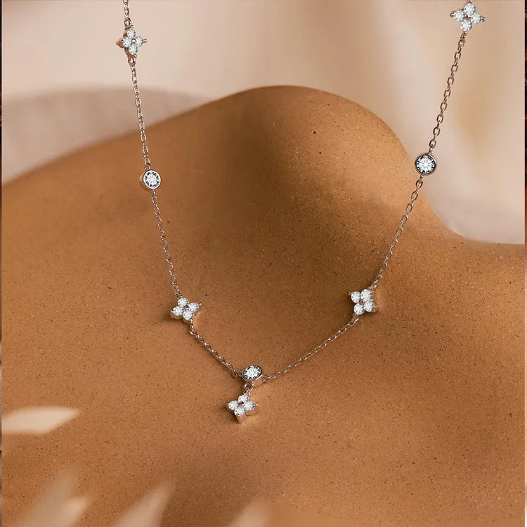 Starry Sky Four-leaf Clover 304 Stainless Steel Necklace