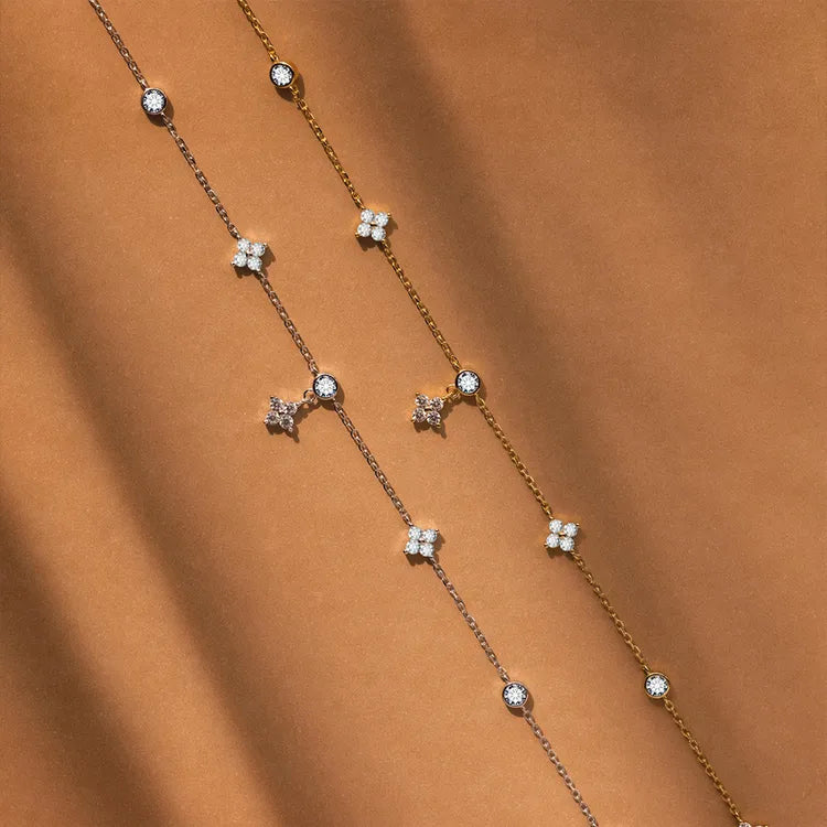 Starry Sky Four-leaf Clover 304 Stainless Steel Necklace