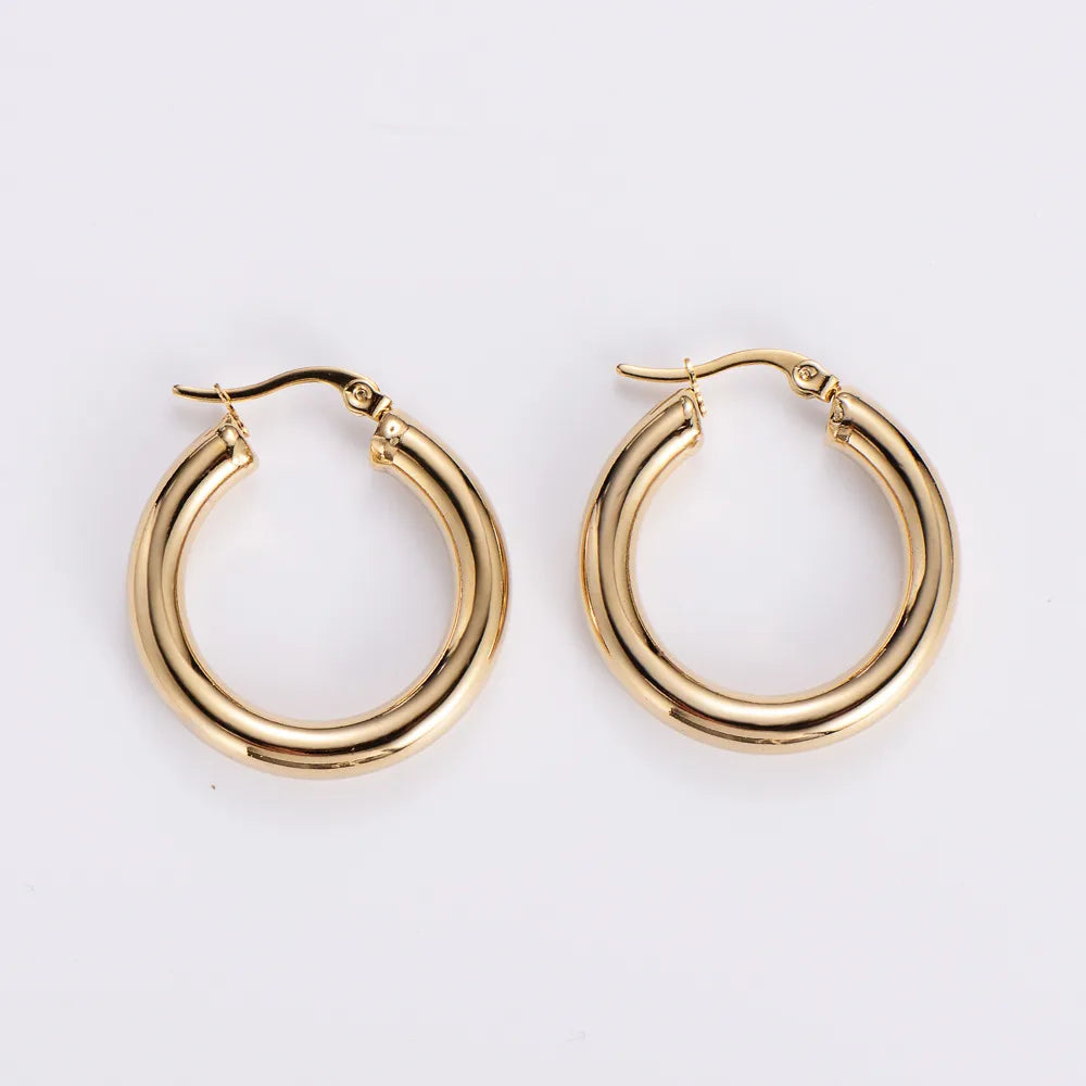 30mm Golden Hoop 18K Gold Plated Earring